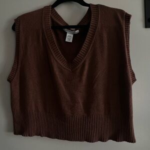 Altar'd State Brown V-Neck Knit Vest